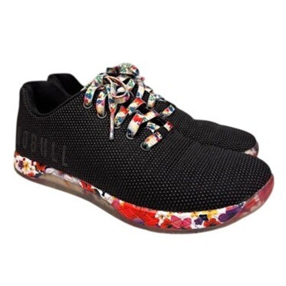 NOBULL Black Floral Trainer Sneakers Womens 9.5 Mens 8 SuperFabric Shoes